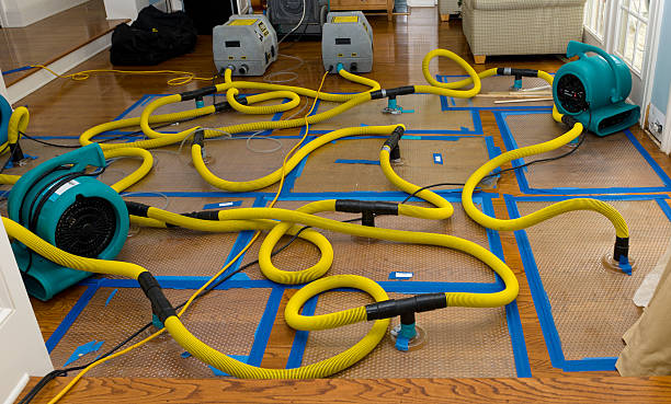 Professional Storm Water Damage Restoration technician working in Terrebonne, OR